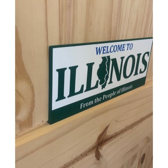 Welcome To Illinois Road Sign Chicago highway interstate State Entrance - Picture 2 of 2